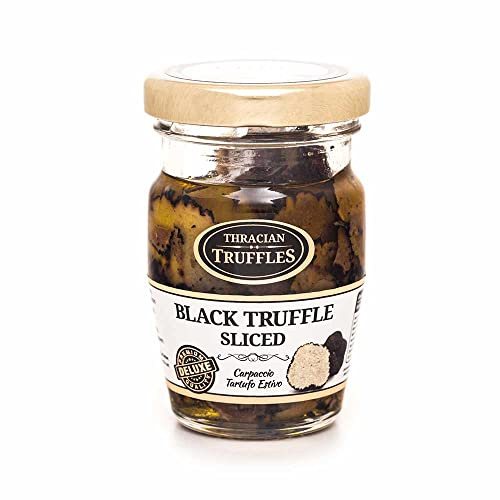 Carpaccio Tartufo Gourmet à la Truffe d'Été Noire 70% Tuber Aestivum Conservée à l'Olive Extra Vierge Truffes noires pelures (60g)