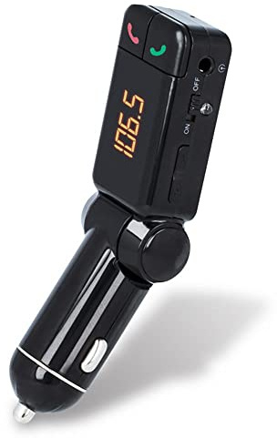 Forever Transmetteur FM Bluetooth pour Voiture, Chargeur avec 2 Ports USB et Mains Libres, Adaptateur Radio FM sans Fil, Supporte la Clé USB