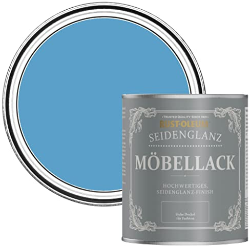 Rust-Oleum weiß Möbel- und Sockelleistenfarbe in seidenglänzendem Finish - Azurblau 750ml