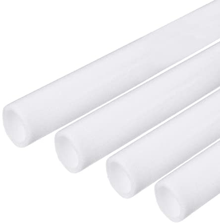 sourcing map Lot de 4 manchons de protection en mousse pour isolation de tuyau, 35 x 45 mm, blanc