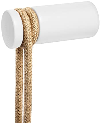 creative cables - Rolé, passacavo in Legno, Fissaggio a Parete per Lampada a Sospensione - Bianco