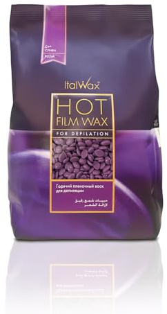 Italwax Plum – 500g - Perline di cera a caldo per la depilazione senza strisce - Formula naturale per tutti i tipi di pelle – Aromatizzato frutta – Raccomandato per area bikini e ascelle