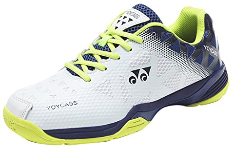 PENXZT Badminton Tennis Shoes Mens Women Scarpe da Allenamento in Campo Interno Lightweight Anti-Slip per La Pallavolo da Zucca Racketball,Bianca,39 EU