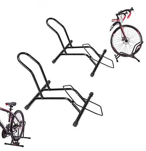 2x Ikodm Fahrradständer Boden 16 bis 29 Zoll, Freistehender Geeignet für alle Vorderrad oder Hinterrad, Garage, für Haus oder Ihr Fahrradgeschäft, 44.5 * 41.5 * 37cm