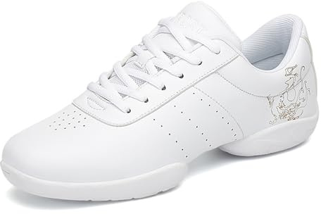 SerendipitousWhisper Donna Scarpe da Cheerleading Moderno Danza Sneakers Traspirante Antiscivolo Scarpe da Ballo Sportive con Lacci Casual Jazz Yoga Fitness Ginnastica Allenamento Scarpe