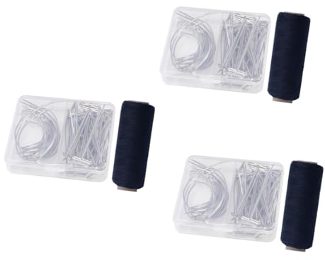 STOBOK 213piezas Agujas Para Hacer Pelucas De Agujas Curva y Yardas De Hilo Kit De Costura Para Pelucas Bloqueo Manualidades