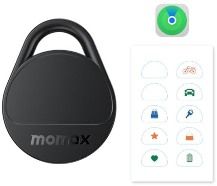 MOMAX Key Finder, Tracker Tag Works with Apple Find My (iOS 18+ Only), Key Tracker with APP,Sound Location, Key Locator Tracker tag for Luggage, Suitcase, Wallet