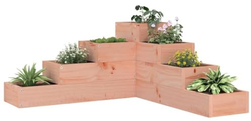 ShGaxin Jardinière 4 Niveaux 80,5x79x36 cm Bois de Douglas Massif,Jardiniere sur Pieds,Bac avec Treillis,Jardiniere Terrasse