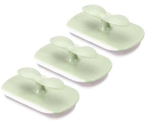 PATIKIL Kitchen Sponge with Handles, 3Pcs Cellulose Sponges Cleaning Brush Scrubbing Pads Wipe Glass Wiper for Bathtubs, Kitchen Surfaces,Glass Windows, Green