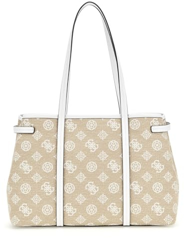GUESS Beyza Girlfriend Tote, White Logo, White Logo, One Size