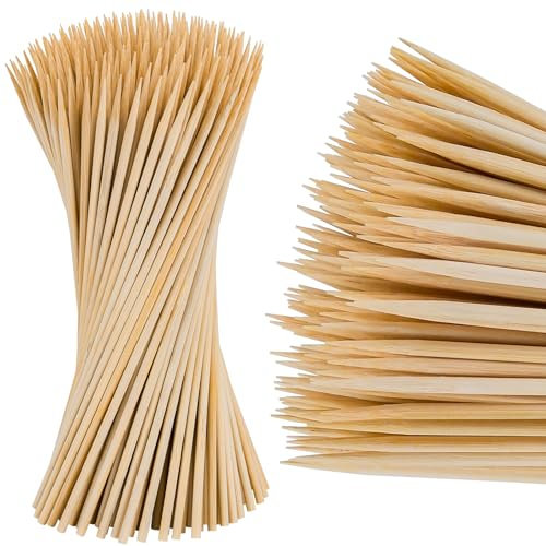 Hysagtek Lot de 200 brochettes en bois de bambou de 30,5 cm pour apéritif, barbecue, cocktail, kabob, fontaine à chocolat, barbecue, fête (30 cm)