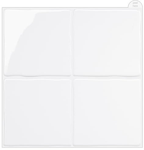 Wostick Azulejos Adhesivos Cocina, Impermeable Revestimiento Pared, Fácil De Limpiar Azulejos Adhesivos Para Cocina Baño, 23x23cm, 10 Hojas