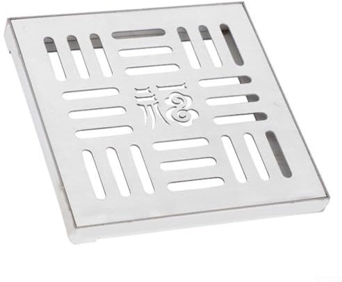 Outdoor-Entwässerungsabdeckung, Edelstahl-Ablaufgitter, Bodenablauf mit Rahmen, für Haus, Gehwege, Hof, Terrasse, Einfahrten (300 x 300 x 20 x 2 mm)