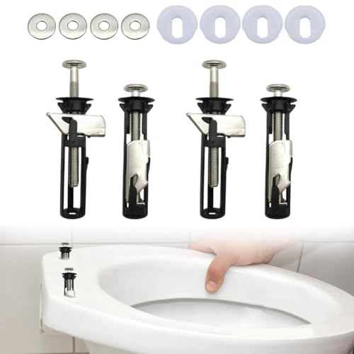 HABNI Universal Toilettensitz Schraubensatz,4 Stück Wc Sitz Befestigung Toilettendeckel Schrauben Von Oben, Wc Befestigungsset, Expansionsschraube Für Toilettensitz Befestigung, Wartung Zubehör