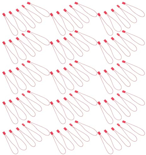 ELAYARD 990 Stück Hangtag Schnappverschluss Polyesteranhänger Schnur Rot Strap Schnur für Kleidung Preisschild Befestigung Sicherer Loop Fastener für Etiketten Schuhe Koffer
