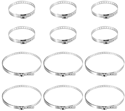 12 Stück CV Achsmanschetten Schellen,Edelstahl CV Schlauchschellen Set,Verstellbare Antriebswellenmanschette,Universell Klemmschelle für die Meisten Auto,Abluftschlauch,Schläuchen,25-50mm & 50-120mm