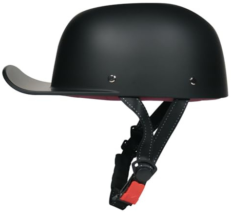 Vintage Basebollkeps Halvskalshjälm, Moped- Och Cruiserhjälm För Vuxna Män Och Kvinnor, Förlängd Retrobrätte, ECE/DOT-Godkänd 11,S(53-54CM)