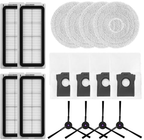Kit de piezas de repuesto para Conga para X50, para Cecotec para X-Treme Robot Vacuum - Incluye cepillos laterales, filtros, paños de fregona y bolsas para el polvo (A)
