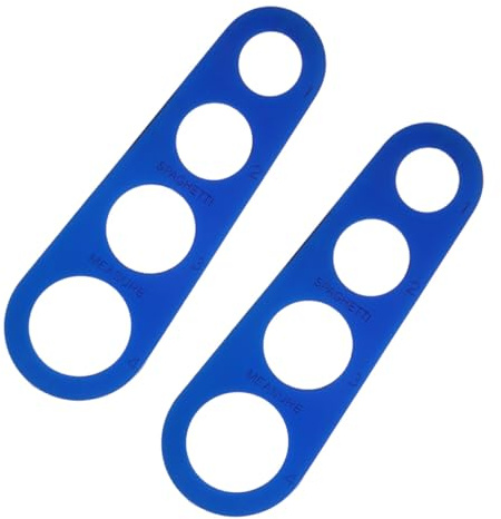 JECOMPRIS Lot de 2 Outils Outils de Mesure pour Spaghettis en Acier Inoxydable Règle à Pâtes à 4 Trous pour Portion Précise Guide de Mesure Rapide des Pâtes Ustensile la Cuisine Compact