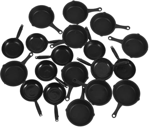 Alasum 20 Pièces Mini Poêles à Frire pour Maison de Poupée, Ensemble D’ustensiles Cuisine Miniatures en Plastique, Accessoires la Cuisine pour Jeu de Rôle et Décoration, pour Garçon