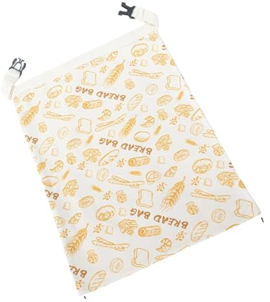 Sac de conservation du pain en coton et lin avec revêtement en cire d'abeilles naturelles - Lavable - Solution de rangement de cuisine - Sac en tissu de lin pour boulangerie et collations - Avec bande