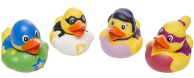 Superhelden Quietscheenten, 12 Stück, Bunt, 5 cm, Hero-Design, Badespielzeug für Kinder