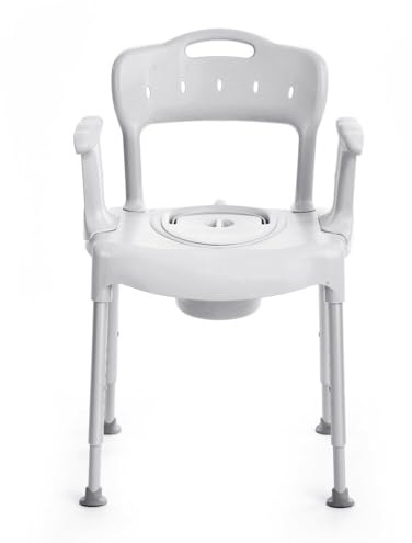Etac Swift Kommode, Duschstuhl mit Becken, Weiß, Aluminium und Polypropylen