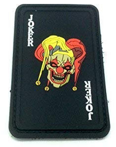 Joker Spielkarte PVC Airsoft Paintball Klett Emblem Abzeichen Patch