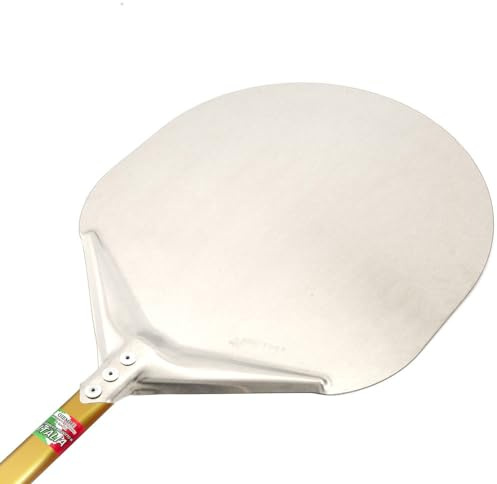 GIEMME - Pelle à pizza professionnelle en aluminium anodisé Ø 33 cm – Manche court or 30 cm – Fabrication italienne