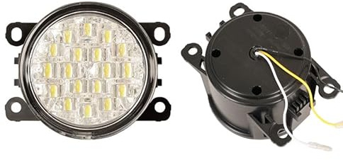LED Tagfahrlicht ohne Dimmfunktion rund 90mm mit E-Prüfzeichen kompatibel mit Nissan Interstar & Cabstar & NP300 Navara & Note & Pathfinder (siehe Fahrzeugliste)