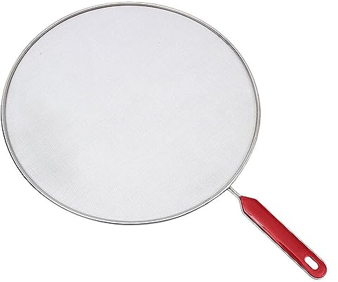 Splatter Screen Guard Stainless Steel, Splash Guard Grease Splatter Guard, Non-Stick Extra Fine Mesh Weave for Cooking & Frying Pans Pots Skillets, Silver (25cm, 29cm, 33cm) (White, 25cm)