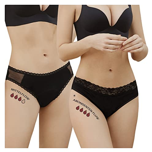 Oséclore Period Underwear Ultra Saugfähig - Mittlerer bis Starker Fluss - Periode - Urinverlust - Waschbar und Wiederverwendbar - Bio-Baumwolle und Bambus Oeko-TEX - Waschsäckchen inklusive