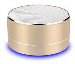 Enceinte Metal Bluetooth pour IPHONE 12 Mini Port USB Carte TF Auxiliaire Haut-Parleur Micro Mini (Or)