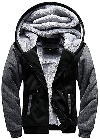 MANLUODANNI Kapuzenpullover Herren, Men's Hoodie Dicker Pullover Jacke Sweatjacke Fleece Kapuzenjacke Classic Sweater Casual Kapuzenpulli Sweatshirt Mit Reißverschluss