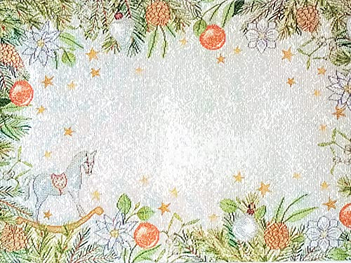 Sander TischsetChristman Frame 2er-Pack Gobelinbuntgewebt Xmas Ornaments Größe 32x48 cm