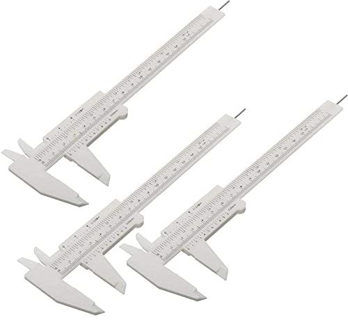 CENPEK 3 unids pinza de plástico de 6 pulgadas Vernier calibrador mini deslizante calibrador dial calibradores para tatuaje ceja plantilla permanente maquillaje estudiantes experimento suministro