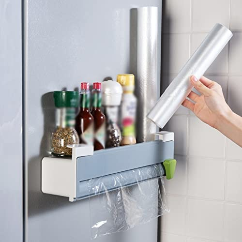 LFFH Distributore di taglierina per Pellicola Trasparente, Dispenser per Alimenti Adesivo Resistente Non poroso a Parete Tagliatrice per imballaggi in plastica Adatto per imballaggi di Alimenti