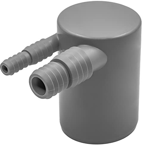 KNM Trade Doppel-Anschlusswinkel DN 50 Grau, Siphonlos, Platzsparend | Polypropylen, gemeinsamer Wasserablauf, Rückfluss verhindern, Waschmaschine, Kondenstrockner, robust, hitzebeständig