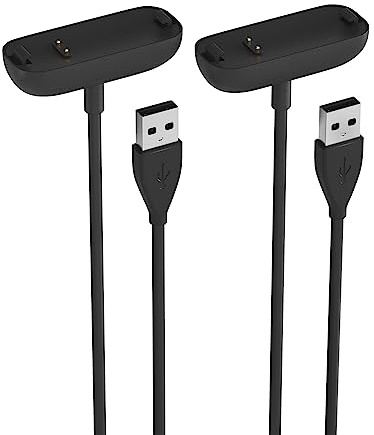 Sinoacc Lot de 2 câbles de charge USB de rechange pour Fitbit Inpire 2 et ACE 3 - Cordon de 1 m pour traqueur d'activité Fitbit Inpsire 2 et Ace 3 - Pour enfants