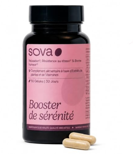 Rhodiola, Safran, Griffonia & Mélisse Complex - Anti stress, Gestion Cortisol & Bonne Humeur - Booster de Sérénité - SOVA