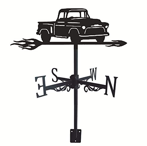 ROLTIN Veleta de Viento, camionetas Veleta Veleta de Metal Veleta Retro Mini con anemómetro para indicador de dirección del Viento