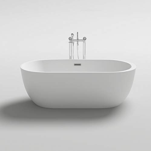 Bagno Italia Freistehende Badewanne, modern, weiß, 170 x 80 cm, rund