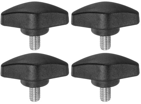 QUARKZMAN 4 Stück Rändelschrauben M6 x 10mm Flügelschraube mit T-förmige Handgriff, Verzinkte Kohlenstoffstahl Gewindebolzen Daumenschrauben 36mm Spannschraubenknopf für Schnellentfernung