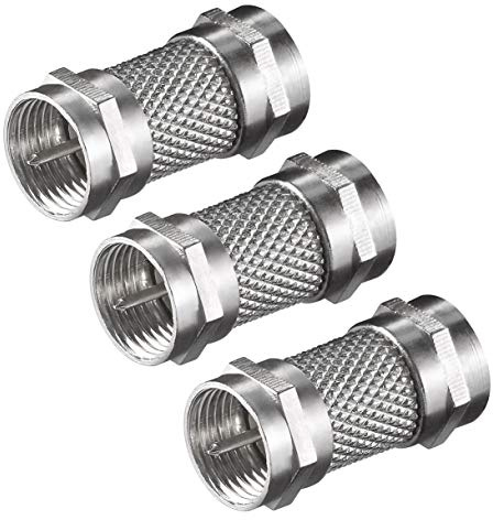 3X Perfect F-Verbinder, F-Stecker > F-Stecker, SAT-Adapter für Satellitenkabel BZW. Koaxialkabel, 3 Stück