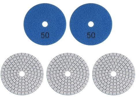 sourcing map Diamant-Polierpads, 7,6 cm, Körnung 50, Nass-/Trocken-Polierpad für Stein, Beton, Marmor, Arbeitsplatte, Quarz, für Polierer, Schleifer, 5 Stück