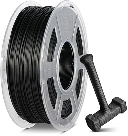 SUNLU 1KG PA6-CF 3D Filament 1.75mm, Wärmebeständig bis 209°C, besteht aus 80% PA-Nylon und 20% Carbonfasern, Steif/Stark/Hochtemperaturbeständig, für Industrielle Teile, Frostige Textur