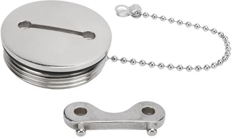 Tapa de Tanque de Combustible Marino para Barcos, Tapa de Tanque de Combustible para Barcos de 2 Pulgadas, Tapa de Llenado de Cubierta Pulida de Acero Inoxidable 316 con Llave de
