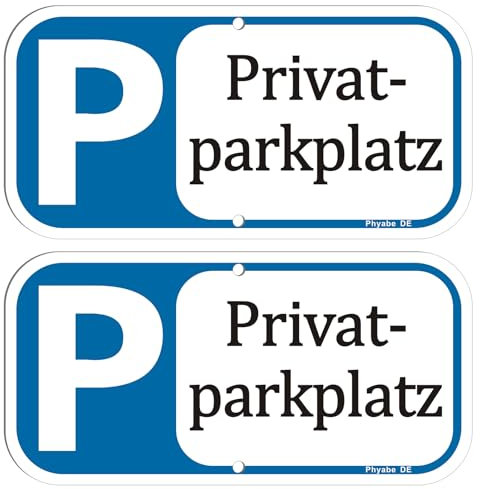 Schild Privat Parkplatz 2 Stück, 30cm x15cm Parken verboten Parkplatzschild, für Ihren Parkplatz, Carport, Wohnanlage, Innen und Außen Anwendbar