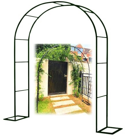 Arche de mariage verte de 300 cm pour cérémonie, fête, extérieur, arche de jardin, treillis, pergola, tonnelle, idéale pour plantes grimpantes et événements