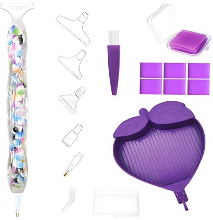 LANKYBOX Diamond Painting Zubehör Stift, DIY Dot Drill Art Pen mit Klebstoff, Schalen, Tonboxen, 6 Styles 5d Drill Pen Ersatzköpfe Metal Pen Tip für Diamond Painting Pen Kits (Sea Shells)